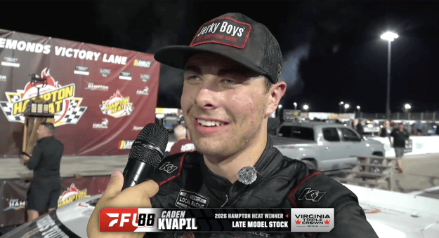 Caden Kvapil's Hampton Heat Victory Lane interview at Langley Speedway